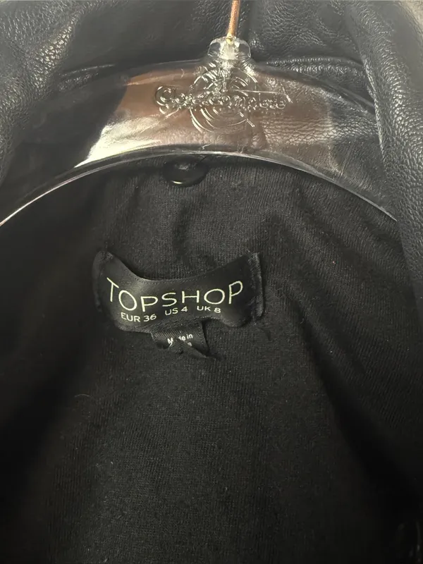 Y2K Top Shop Black Leather Jacket - Image 4