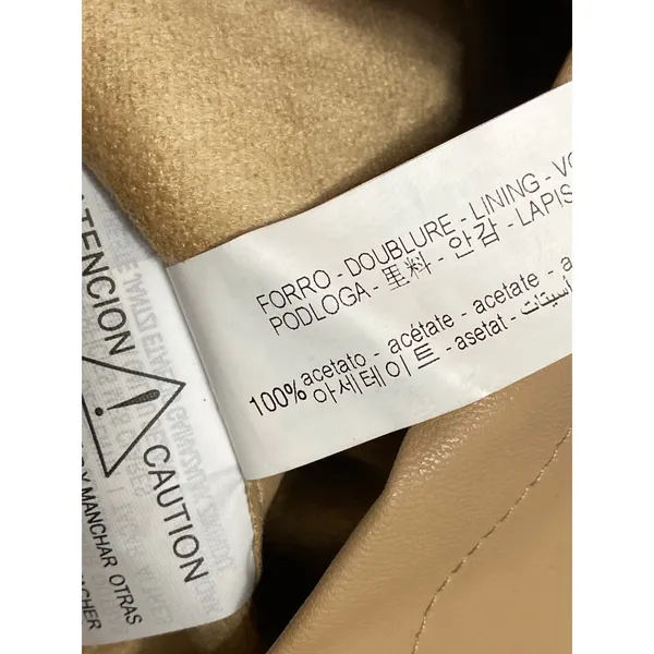 NEW Zara Beige Tan Faux Vegan Leather Sleeveless Button Down Mini Shift Dress M - Image 4