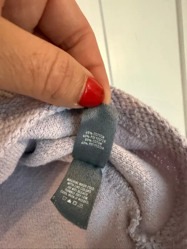 Aerie lavender cowl neck waffle knit sweater size small - Image 6