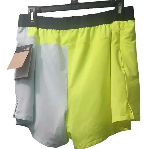 The North Face Women's Size XXL Flash Dry Short Gray Yellow‎ Color Block - Image 2