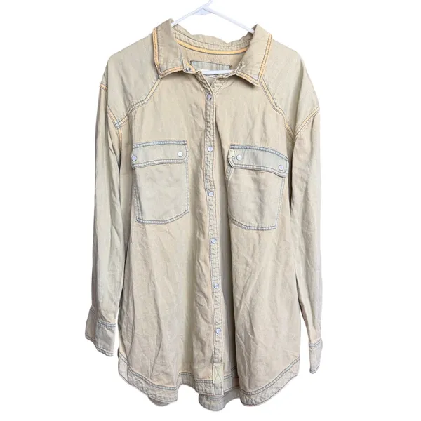 We the Free Westward Bound Shirt Bleached And Tinted Size‎ XL Free People Rust - Image 2