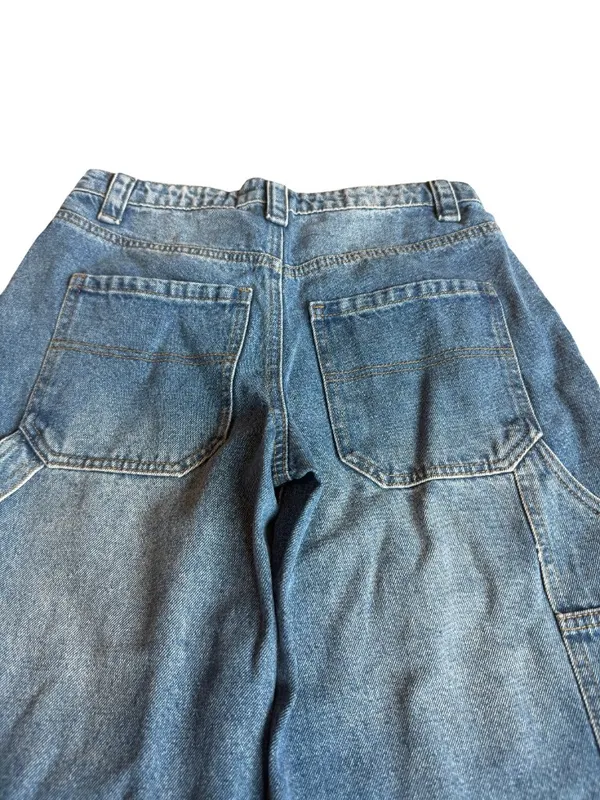 Edikted Wide Leg Jeans Medium Wash Denim Y2k Retro 2000s Cotton Size Small Women - Image 9