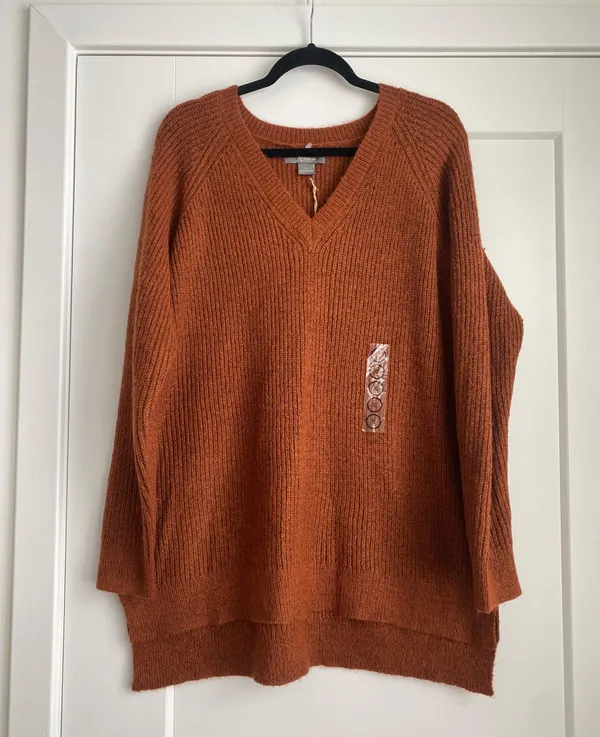 Natural Reflections Burnt Orange Pullover Knit Sweater Women’s Size XL NEW - Image 3
