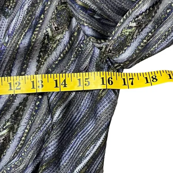 Mark & James by Badgley Mischka Silk Faux Wrap Cocktail Dress Size M Glam 70s - Image 6