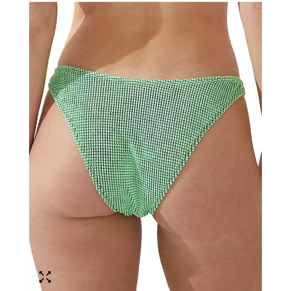 Cotton On Textured Brazilian Bikini Bottom Lime Green High Cut Cheeky Swim NWT L - Image 2