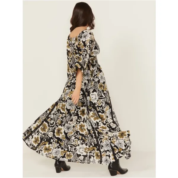 Free People Printed Dixie Maxi Dress in Black Combo XS - Image 7