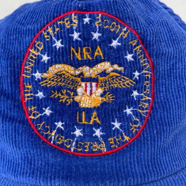 Vintage Blue Corduroy Trucker NRA Hat - Image 8