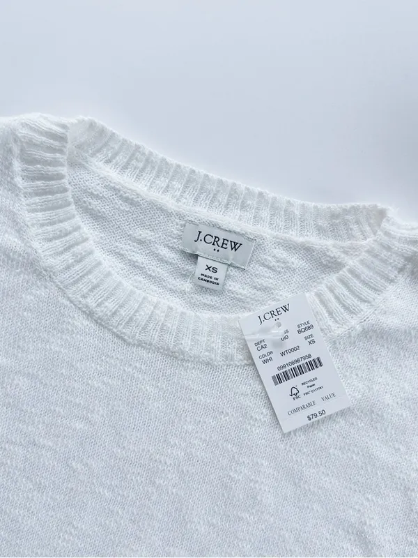 NEW J.Crew Factory White Gauzey Sweater Top - Image 5