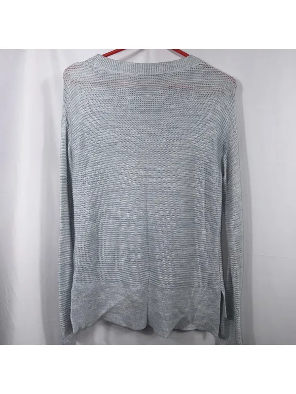 LOFT XS Blue Cotton Open Knit Hi Low Sweater - Image 7