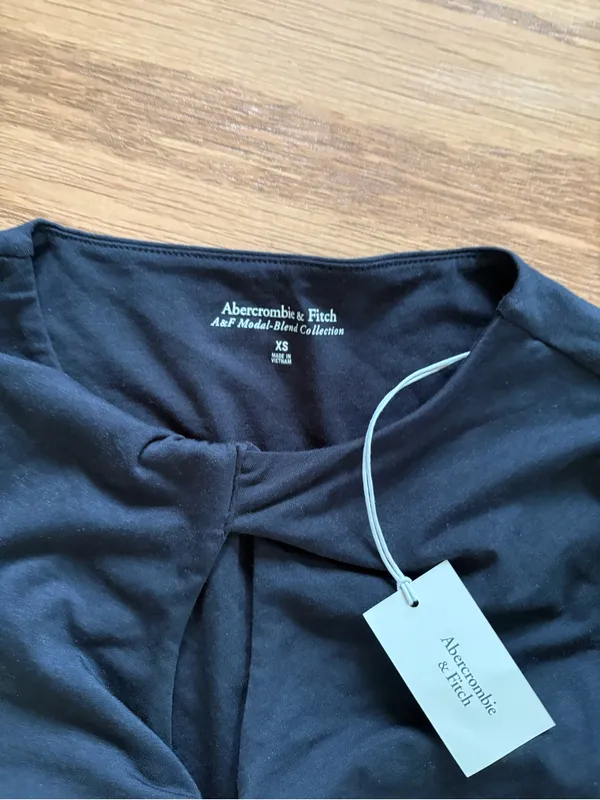 Abercrombie bra free Black Twist-Front Long Sleeve Dress - Image 2