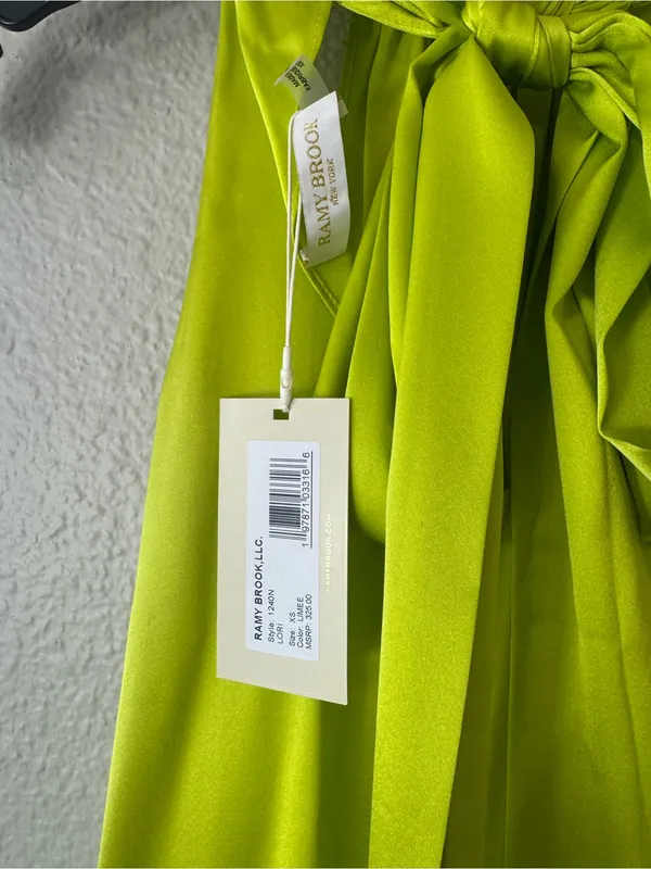 Ramy Brook Bright Green Lori Silk Halter Top Blouse Size XS - Image 4
