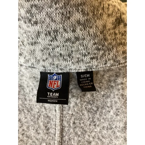 NFL Team Apparel Green Bay Packers Grey Marl Full Zip Fleece Jacket Womens Small - Image 4