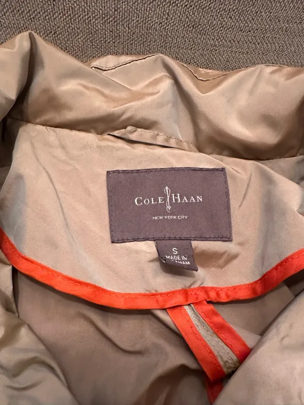 Cole Haan Signature Women's Khaki Tan Lightweight Zip-Up Trench Coat Jacket S - Image 5