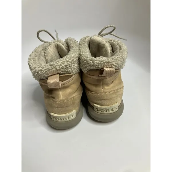 Sorel Explorer II Joan Boots Women 10 Tan Good Waterproof Faux Fur Suede NL4451 - Image 4