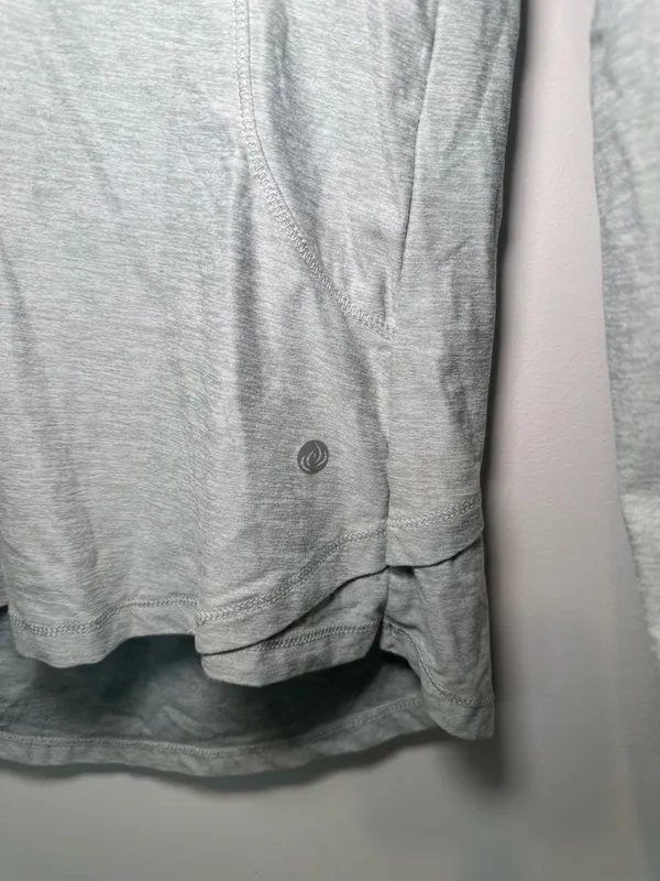Apana Women's Gray Quarter Zip Active Pullover Long Sleeve Athletic Top Size S - Image 2