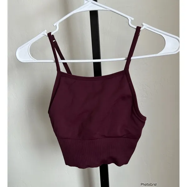 Lululemon Ebb To Street Bra Long Line Maroon - Image 2