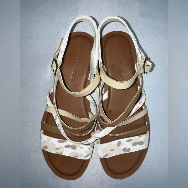 Toms Beige Abstract Cow Print - Image 2