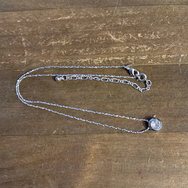 Avon silver tone bezel CZ necklace and earrings set - Image 2
