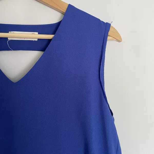 Dahlya‎ royal blue sleeveless sheath v-neck summer sundress casual size small - Image 3