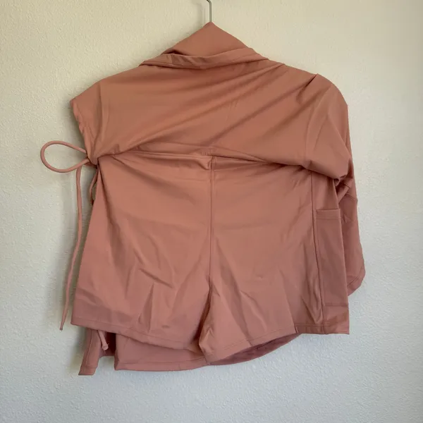 NWT Halara‎ Everyday Softlyzero Airy Mid Rise Tie Side A Line 2-in-1 Mini Skirt - Image 3