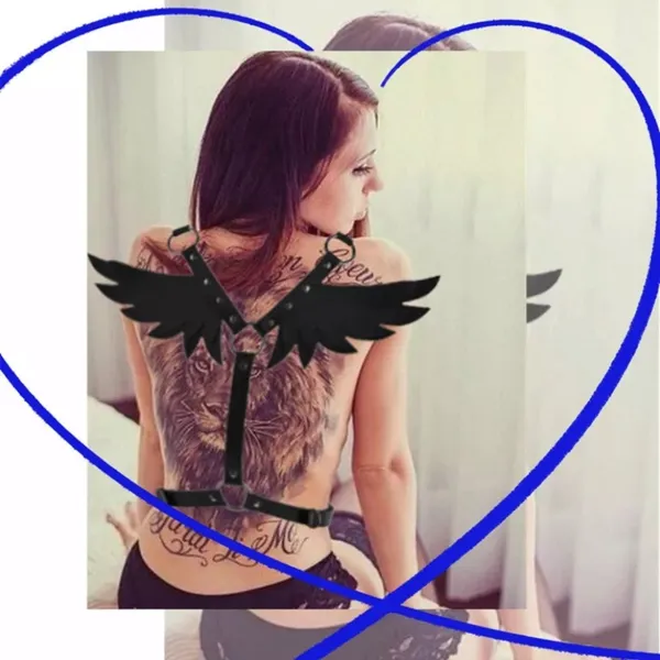 Black Harness O Ring Wings New - Image 5