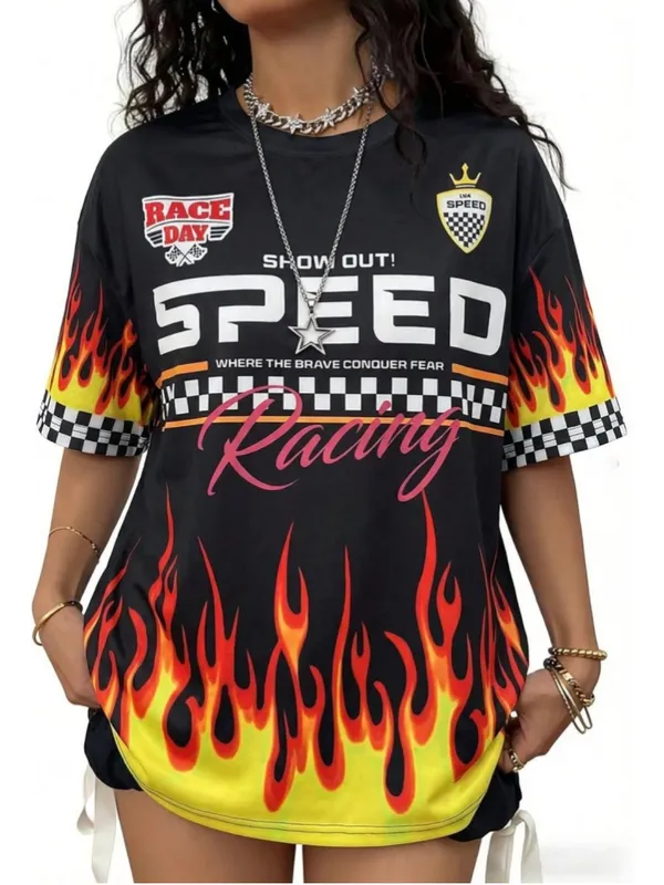 NEW Jersey Shirts Racing Shirt Race Car Graphic Tees Y2K Medium - Image 6