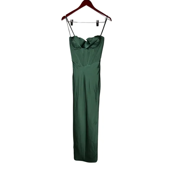 House Of CB Charmaine Corset Maxi Dress in Forest Green XS - Image 2