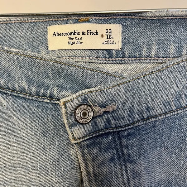 Abercrombie & Fitch Curve Love Crossover Dad High Rise Straight Leg Jeans Sz 16 - Image 8