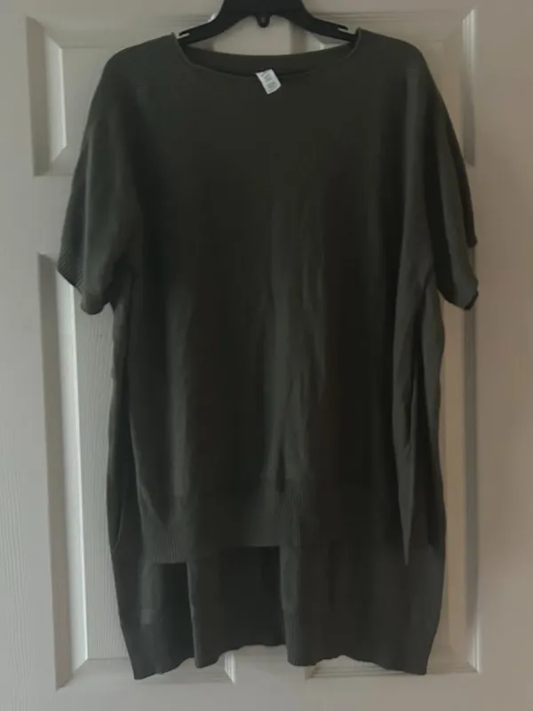 Lululemon Be At East Cashmere Blend Short Sleeve High Low Sweater Size OS - Image 11