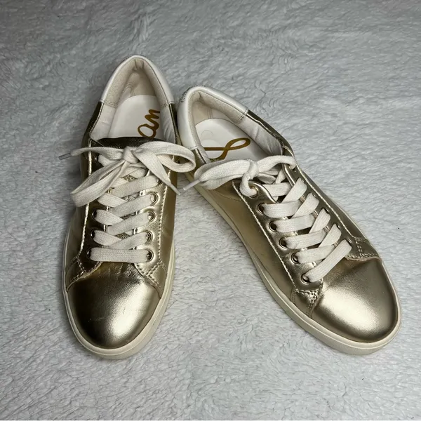 Sam Edelman Metallic Gold Sneakers - Image 4