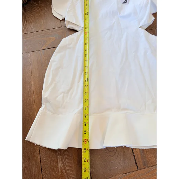 NWT SHUG White August Ruffled‎ Mini Dress Womens White Large - Image 6