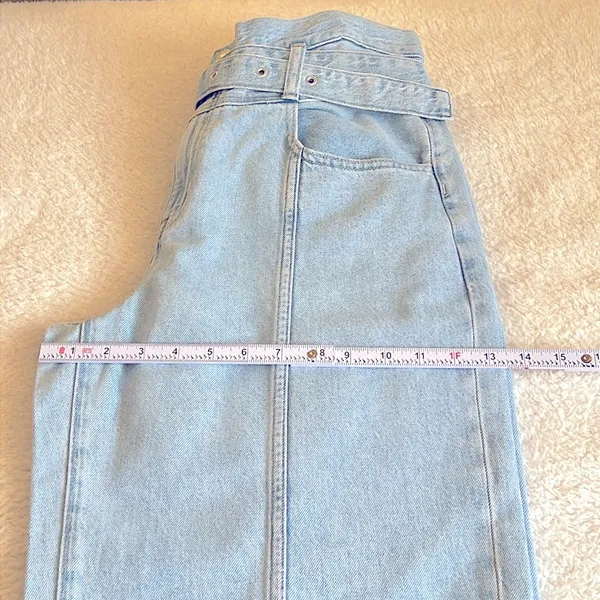 Madewell Belted‎ Baggy Jeans Light Wash High Rise Wide Leg NWT 31 - Image 4
