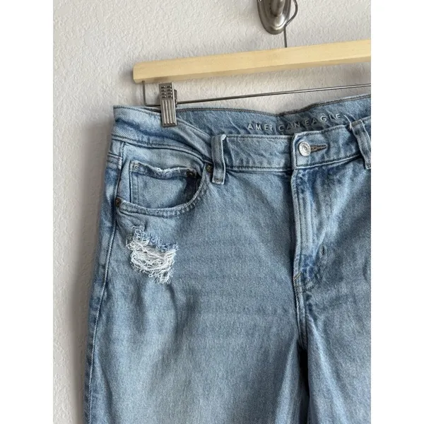 American‎ Eagle Jeans Women's 12 90s Low Rise Skinny Kick Stretch Denim Raw Hem - Image 4