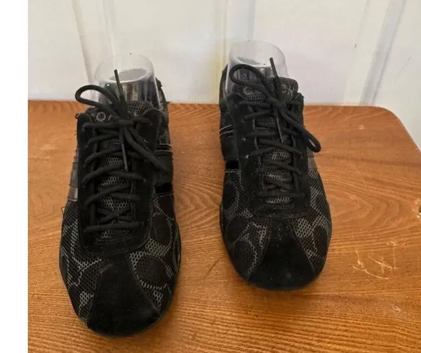 Coach Jayme Womens Sneakers 6M Black Monogram Lace-Up Casual Shoes - Image 4