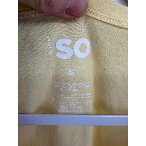 SO Pale Yellow Surplice V Neck Crop Top Y2K Coquette Pastel Small - Image 5