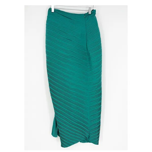 NWT‎ Donnee Par Dieu Pleated Maxi Skirt Women's Size M Green - Image 3