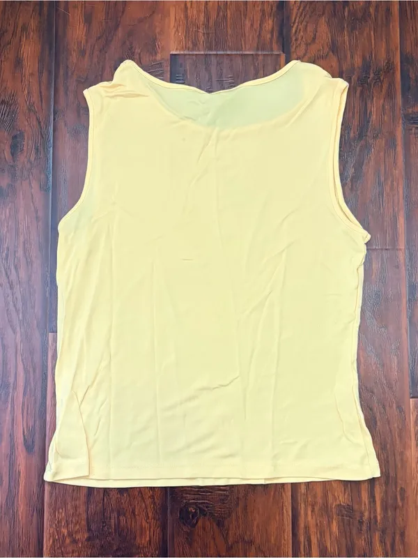 George Size L 12/14 Pale Yellow Sleeveless Knit Tank Top - Image 2