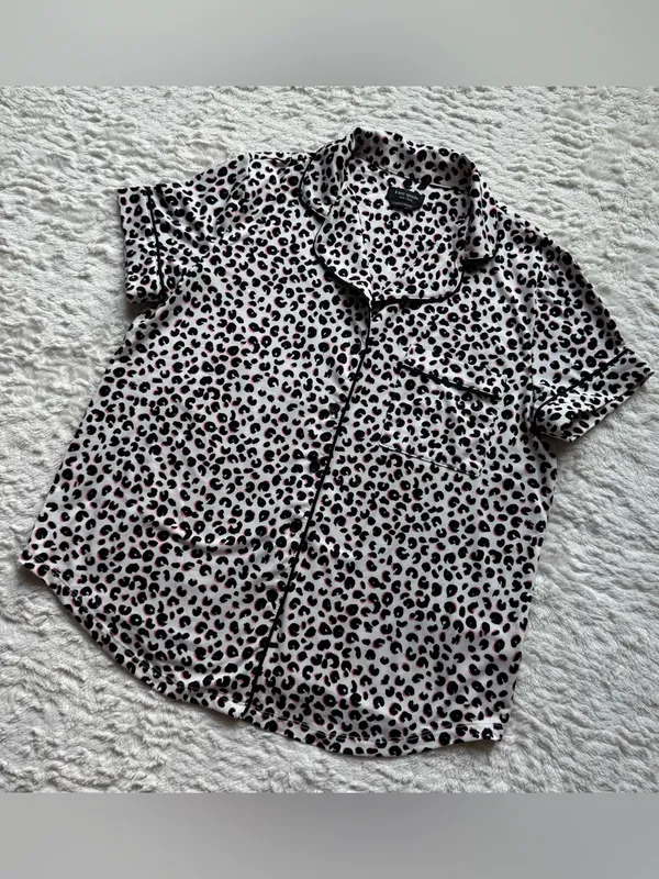 Kate Spade New York Pajama Top S Collared Button Down Leopard Animal Print NWOT - Image 2