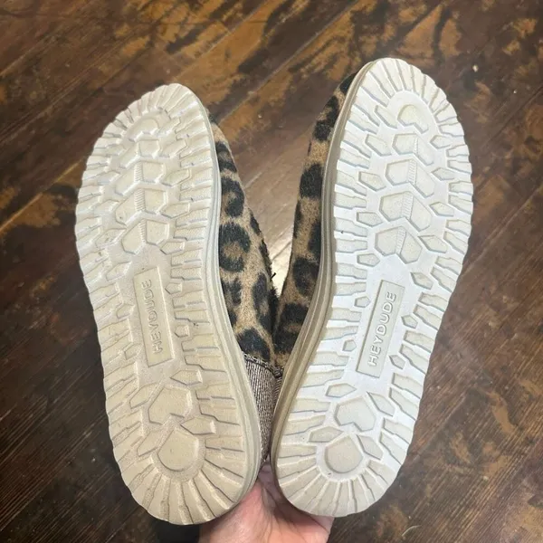 Hey Dudes Denny lined beige leopard slip on normcore shoes - Image 4
