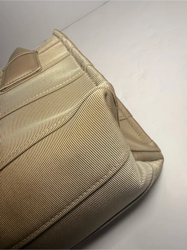 Ferragamo Beige Grosgrain Logo Mini Tote Handbag Italy - Image 7