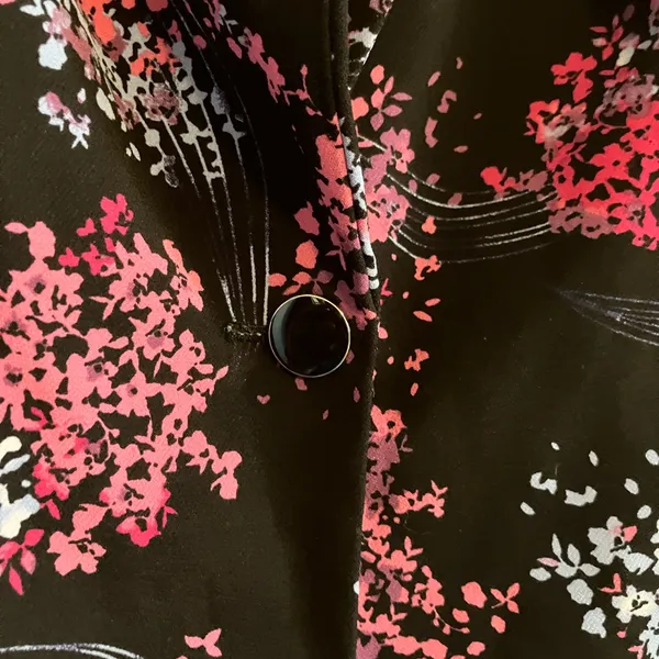 Lane Bryant Crepe "The Bryant" Black Pink Floral Blazer - Image 4