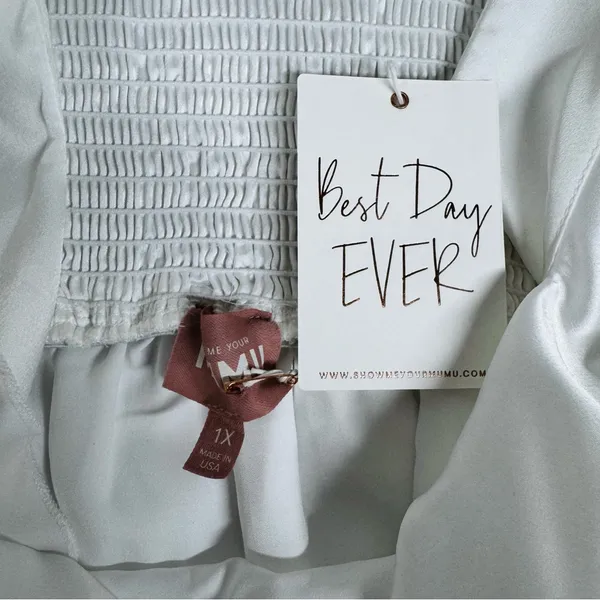 SHOW ME YOUR MUMU‎ Reese White Ruffle Dress Size 1X Bridal Shower Beach Wedding - Image 6