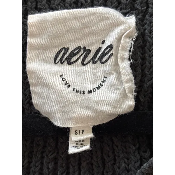 Aerie Womens Sugar Rush Chenille Sweater Charcoal‎ Gray V-Neck Pullover Small - Image 6