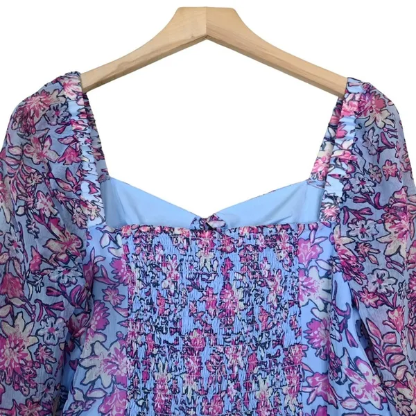 French Connection Womens M Hallie Peplum Halter Top in Placid Blue NEW - Image 5
