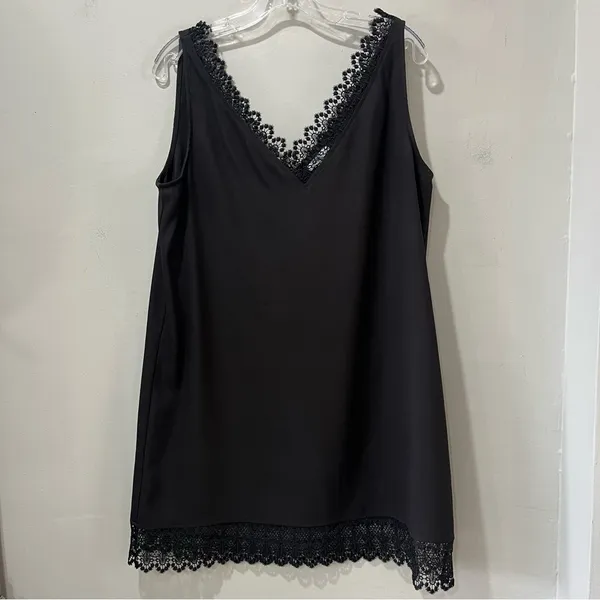 NEW Leith Women’s Black Sleeveless Little Black Shift Dress Size Large‎ MSRP $69 - Image 3