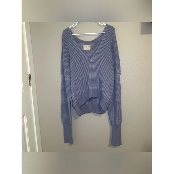Free People Into You Purple Knit Pullover Oversized Sweater Women’s Size Medium - Image 2