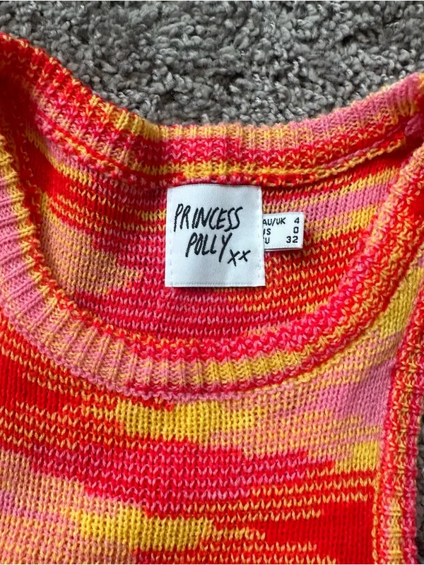 Princess Polly Multicolor Pink Orange Yellow Knit Mini Dress - Image 3