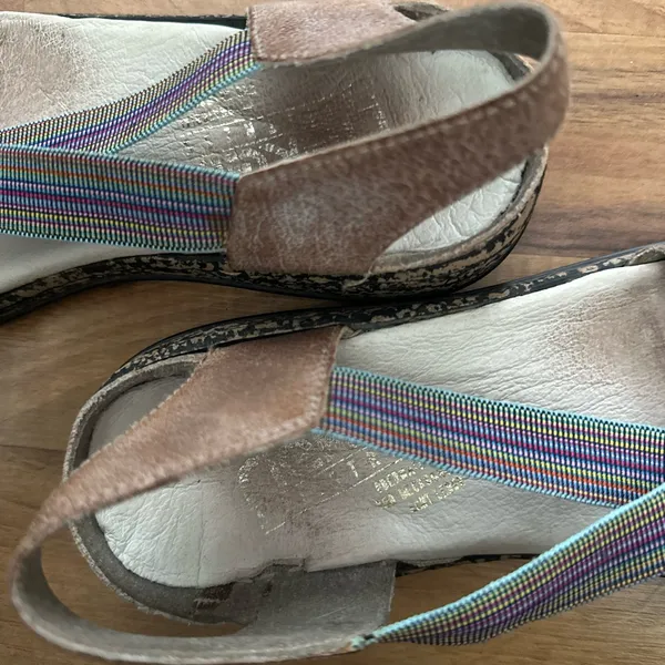 Rieker Comfort Mary Jane Flats EU 38 US 7.5 Brown Leather Rainbow Strap Boho - Image 2
