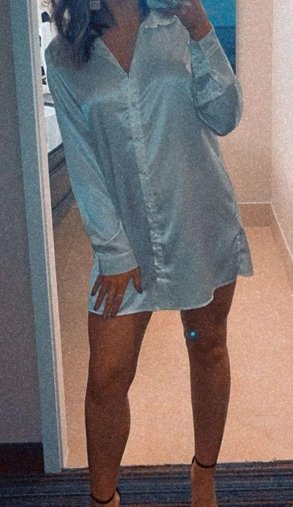 Princess Polly Satin Shirt Mini Dress White - Image 3