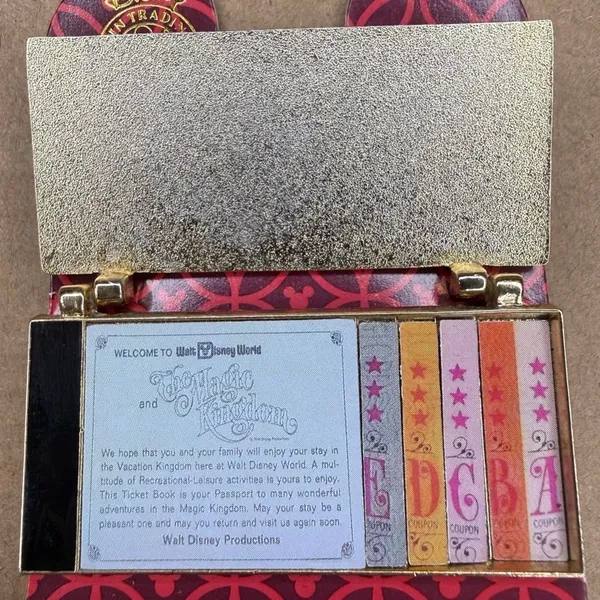 Disney parks hinged magic kingdom passport to adventure ticket book trading pin - Image 2